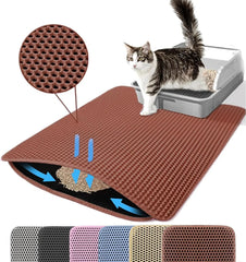 Cat Litter Mat Double Layer Pet Litter Box Waterproof Pet Mat Non-slip Sand Cat Pad Washable Bed Mat Clean Pad Products