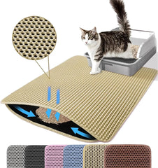 Cat Litter Mat Double Layer Pet Litter Box Waterproof Pet Mat Non-slip Sand Cat Pad Washable Bed Mat Clean Pad Products