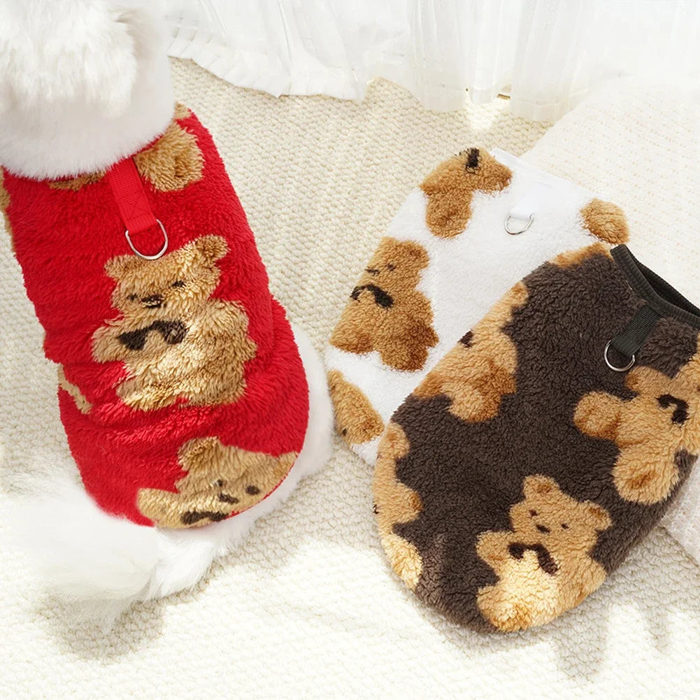 2.5-35kg 1Pc Soft Flannel French Bulldog Clothes Pajamas Warm Vests Winter Cat Coat Pet Warm Clothes For Small Medium Large Dogs