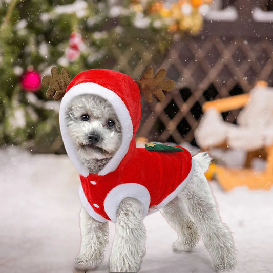 Pet Dog Christmas Clothes Costumes Winter Warm Dog Christmas Clothes Elk Pet Dog Cold Weather Coats for Small Dogs Puppy Dog Cat