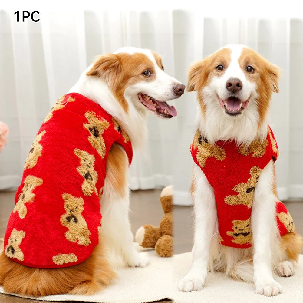 2.5-35kg 1Pc Soft Flannel French Bulldog Clothes Pajamas Warm Vests Winter Cat Coat Pet Warm Clothes For Small Medium Large Dogs