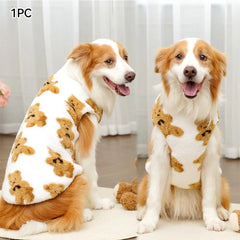 2.5-35kg 1Pc Soft Flannel French Bulldog Clothes Pajamas Warm Vests Winter Cat Coat Pet Warm Clothes For Small Medium Large Dogs