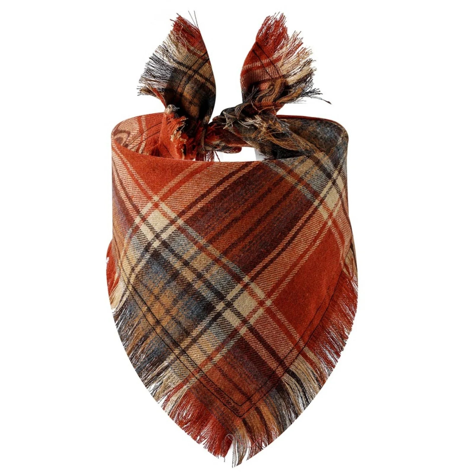 Plaid Tassel Dog Bandana Pet Triangular Scarf Pet Dog Cat Scarf Dog Supplies Photo Prop Stuff Bib Cat Puppy Accessories
