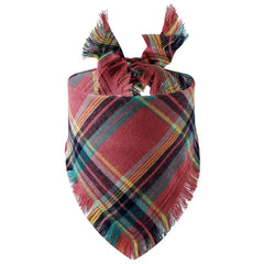 Plaid Tassel Dog Bandana Pet Triangular Scarf Pet Dog Cat Scarf Dog Supplies Photo Prop Stuff Bib Cat Puppy Accessories