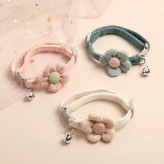 1Pc Cat Collar with Cute Flower  Adjustable Buckle Cat Collar Bell Collar Cat  Small Pet Supplies  Kitten Collar  Small Dog Acce