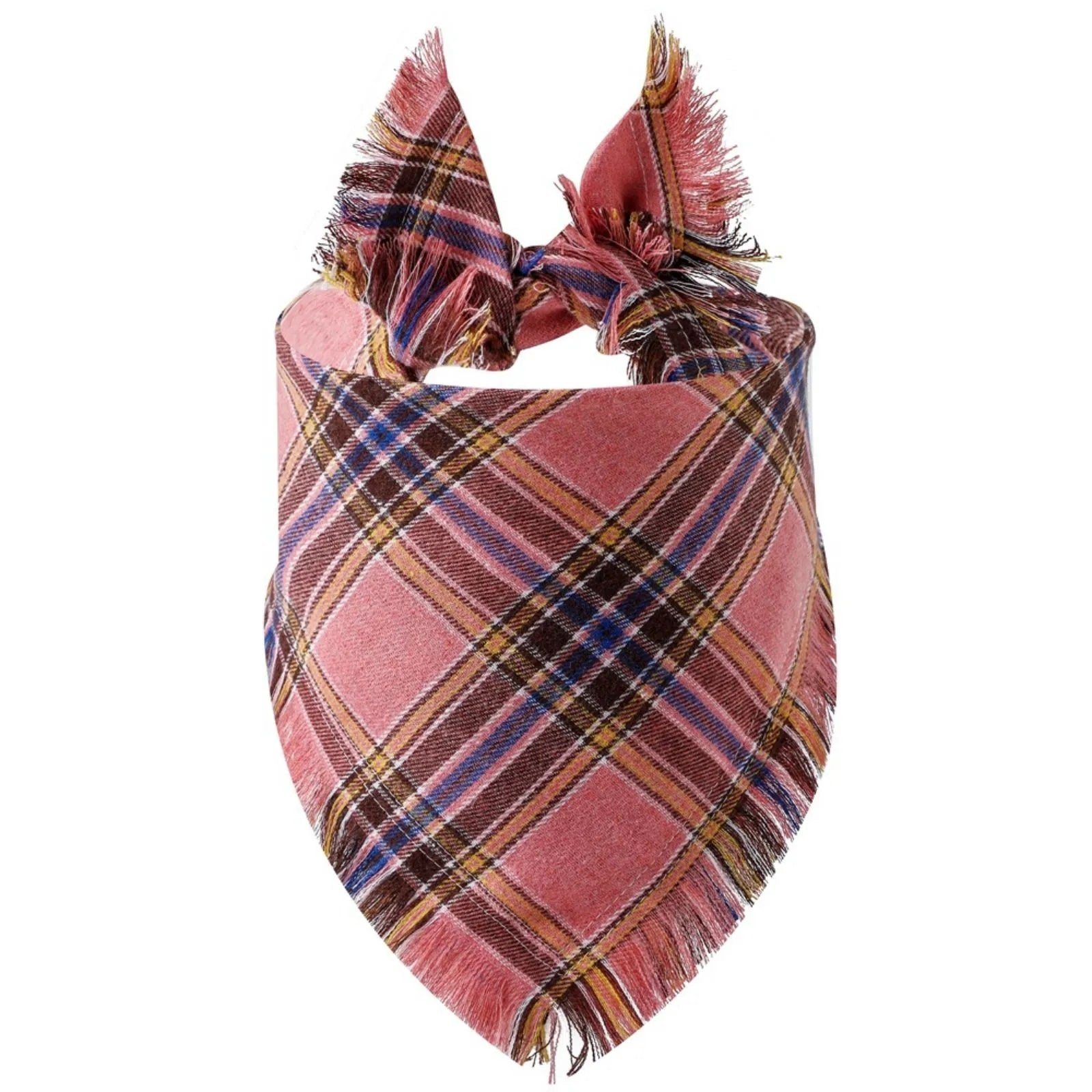Plaid Tassel Dog Bandana Pet Triangular Scarf Pet Dog Cat Scarf Dog Supplies Photo Prop Stuff Bib Cat Puppy Accessories