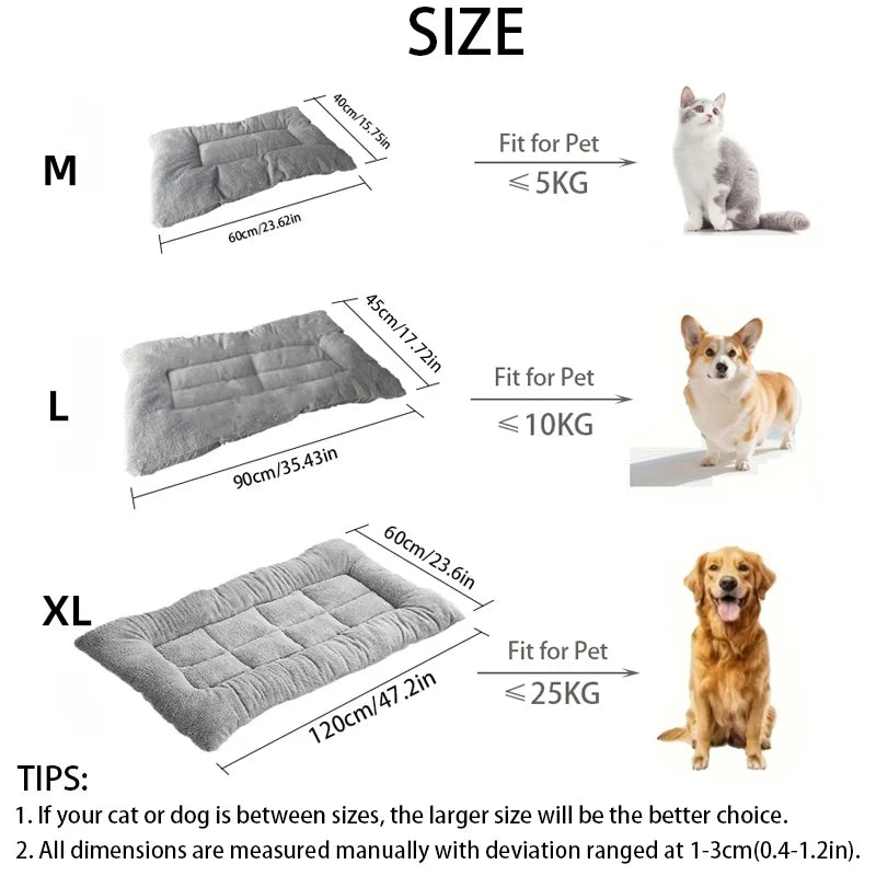Winter Warm Thickened Multi-Size Pet Nest Pad Beds for Dogs Cats Cozy Cushion Cat Bed Mat Animals Sleeping Sofa All Seasons