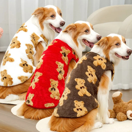 2.5-35kg 1Pc Soft Flannel French Bulldog Clothes Pajamas Warm Vests Winter Cat Coat Pet Warm Clothes For Small Medium Large Dogs