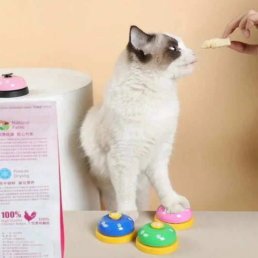 Interactive dog feeding training bell anti slip base easy to press hand training toys for dogs cats and children's pets button