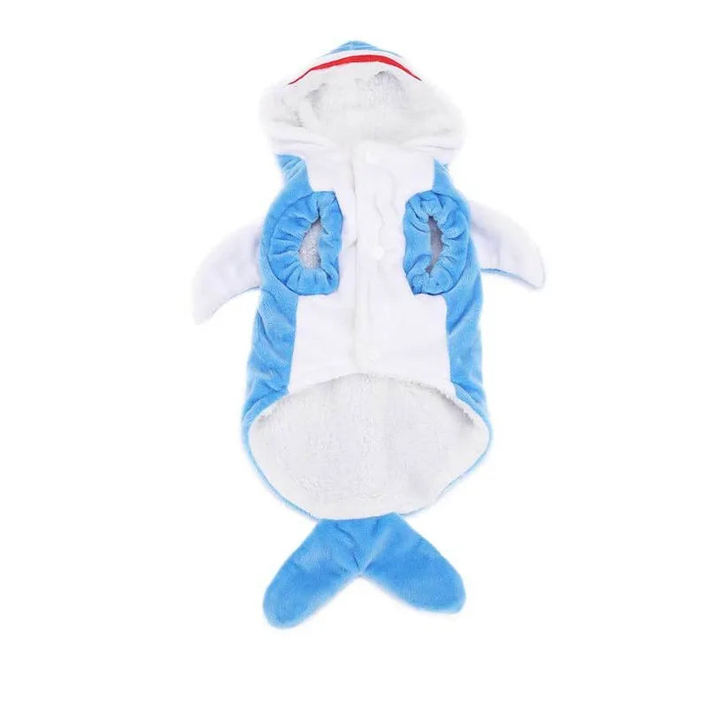 1pc Pet Products Shark Pet Clothes Winter and Autumn Warmth Halloween Universal Dog Clothes Cat Clothes Cat Supplies Blue